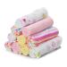 Spasilk Washcloth Wipes Set for Newborn Boys and Girls, Soft Terry Washcloth Set, Pack of 10, Pink Lines 10 Pack Pink Lines