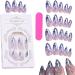 French Tip Press on Nails Almond Shape Stick on False Nails | Rhombus Crystal Fake Nail Kit in 12 Sizes Glue Included for Women Girls Nail Art Lovers - Buy Online on SooperMarket.com
