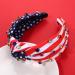 Patriotic Rhinestone Cross Headband - 4th of July Crystal Twist Hair Accessory - Buy Online on SooperMarket.com