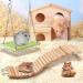 Rat Ladder Bridge Wooden Hamster Climbing Ladder and Swing Small Animal Bendable Fence Climbing Stair Toy Cage Accessories for Bird Parrot Hamsters Chipmunks - Buy Online on SooperMarket.com