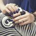 Siusio 24-Piece Black Gradient Artificial Nails Set - Full Cover Short Gel-Art with Royal Blue Jewelry Top Coat for Women & Girls - Buy Online on SooperMarket.com