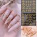 Gold Flower 3D Metallic Nail Art Stickers - Self-Adhesive Decals for Luxury Nail Designs - Women's Nail Art Decoration - Buy Online on SooperMarket.com