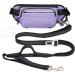 TUDEC Dogs Jogging Line with Belly Belt - Elastic Reflective Leash for Large & Medium Dogs Includes Feces Bag Dispenser - Gray Purple - Buy Online on SooperMarket.com