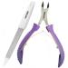 Professional 1/2 Jaw Cuticle Cutter Cuticle Nipper Stainless Steel Manicure Feet Hands Ingrown Toenail Cuticles Cuticle Scissors (Shining Purpul)