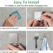 Boxing Razor Bracket Shower | Multi-Purpose Stainless Steel Hooks for Bathroom & Kitchen | Self-Adhesive No Drilling Towel Holder - 2 Piece Set - Buy Online on SooperMarket.com