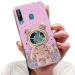Tivenfezk Nadoli for Samsung Galaxy A40 Treibsand B r Astronaut Hidden Stand Shell caricature glitter astronaut stand soft silicone bling cell phone case transparent protective cover samsung galaxy a40 pink