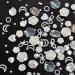 Pearls Nail Charms 200PCS Mixed Styles Rose Flower Moon Heart Bow Bowknot Nail Art Pearls and Gems 3D Resin Nail Charms Rhinestones for Nail Art Decorations Jewelry Accessories DIY Crafts D White Flower