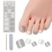 Semi Cured Gel Nail Strips Toenail Wraps Soft Self-Adhesive Gel Pedicure Stickers Salon-Quality Long Lasting Easy to Apply & Remove (Glitter & White)
