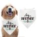 arricraft 1 Pc Pet Dog Bandana White Cotton Triangle Pet's Bandana Big Brother Words Plant Washable Puppy Cat Scarf Bibs Accessories for Dogs and Cats Gifts 55x55x78cm