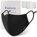 Euroca Face Masks 3 Layer Reusable Washable Adjustable Made from Cotton Fabric for Adults - 2 Filters Included Black