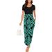 YUNDAI Women's Maternity Maxi Dress | Floral Loose Long Summer Dress with Pocket | Plus Size Short Sleeve | Blue Green - Size L - Buy Online on SooperMarket.com
