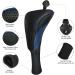 Golf Club Head Covers Set - 3 Pieces with Interchangeable Tags for Fairway Woods, Driver, Hybrids - Long Neck Mesh Design - Golf Accessories for Men and Women - Black Blue - Buy Online on SooperMarket.com