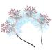 Christmas Snowflake Headbands Glitter Tinsel Headbands Sparkling Christmas Hair Hoop Headpiece Xmas Holiday Favors for Women Costume Pink