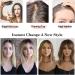 Short Bob Hair Topper for Women | Ash Light Brown with Highlights | Hair Volume Enhancement | 12 Inch Clip-in Wiglet | Fiber Hairpiece for Thinning Hair - Buy Online on SooperMarket.com