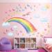 DECOWALL SG2-2309 Rainbow Wall Decals Unicorn Rainbow Butterflies Clouds Wall Stickers Baby Nursery Girls Bedroom Living Room Wall D cor Rainbow Unicorn