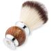 The Cambridge Cut Throat Luxury Missanda Hardwood and Stainless Steel Men's Shaving Brush for Soap Foam or Cream with Premium Synthetic Silvertip Vegan Friendly Badger Bristles Male Grooming Present