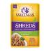 Wellness Healthy Indulgence Shreds Grain Free Wet Cat Food Pouches, Shredded Protein in Light Gravy Sauce, Natural, Adult, Added Vitamins, Minerals, and Taurine, 3 Ounce Pouch (Pack of 24) Chicken & Turkey