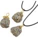 Pyrite Crystal Pendant - Natural Gold Wire Wrapped Raw Pyrite Necklace for Men Handmade Healing Gemstone Pendant Necklace with Black Macrame Cord Frifer - Buy Online on SooperMarket.com