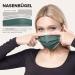 Dark Green Disposable Face Masks - 100 Pack | Made in Germany | CE Certified, Type IIR | Breathable Triple Layer, 99.78% Filtration | Elastic Earloops, Adults | 17.5cm x 9.5cm - Buy Online on SooperMarket.com