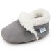 Dotty Fish Suede Baby Slippers. Warm Fleece Lined. Infant Toddler Shoes. Non-Slip Soft Sole. Boys Girls. 0-6 Months - 5-6 Years 2-3 Years Pale Grey