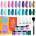 Beetles Mermaid Collection 20 Colors Dip Powder Set with Dip Liquids - Purple Green Glitter Nail Art Kit, No LED Lamp Needed - Perfect Gift for Her - Buy Online on SooperMarket.com
