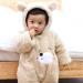 Newborn Cartoon Bear Snowsuit | Baby Winter Coat Footed Romper | Khaki 6-9 Months - Buy Online on SooperMarket.com
