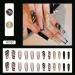 Black Marble French Tip Press On Nails Long with Gold Foil - 24Pcs - Buy Online on SooperMarket.com