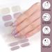 16PCS Purple Glitter Gel Nail Strips | Self-Adhesive Semi-Cured Gel Polish Wraps | Long-Lasting Nail Art Stickers with UV Light - Buy Online on SooperMarket.com