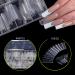 480 Pcs Straight Square Nail Tips | Clear Half Cover C Curve Acrylic & Gel Extension Set - Buy Online on SooperMarket.com