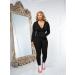 PINSV Women's Two Piece Workout Set - Bodycon Tracksuit with Zip Up Hoodie and Jogger Sweat Pants in Black - Size X-Large - Buy Online on SooperMarket.com