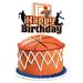 1 piece of basketball cake attachment Happy birthday shield cake attachment basketball player cake decorations for sports theme young girl birthday party accessories basketball-3