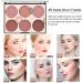 KAYNEST 6 Colors Matte Blush Palette with Marble Makeup Brush - Rose Pink Light-Luxury Contour & Highlight Face Palette (#B) - Buy Online on SooperMarket.com