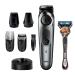 Braun Beard Detail Trimmer, Hair Clippers for Men, Cordless & Rechargeable, Mini Foil Shaver with Gillette ProGlide Razor, Silver, 10 Piece Set BT7240