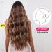 Allbell Long Wave Brown Highlight Wig with Bangs | Synthetic Hair Dark Roots Brown Mixed Blonde - Women's Wigs - Buy Online on SooperMarket.com
