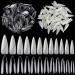 No lifts 1200PCs full start page long almond shape fake nails 12 sizes manicure long wrong nail tip acrylic nail art tips artificial fingernail tips for nail design nail studio clear & natural