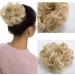 Wavy Curly Messy Hair Bun Updo Scrunchie Extension - Dark Blonde to Bleach Blonde - Buy Online on SooperMarket.com