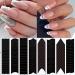 French Manicure Nail Stickers - 12 Sheets | Self Adhesive Wavy Line & V-Shaped Stencils for Women & Girls - Buy Online on SooperMarket.com