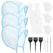 Highlighting Cap 3 Sets Hair Highlighting Kit Includes Highlight Caps for Hair Hair Highlighting Crochet Hooks Dye Brushes Gloves Hair Dye Shawl for Salon Hair Dyeing Hairdressing (Blue)