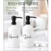 Alora Hand Soap Dispenser and Liquid Dish Soap Dispenser for Kitchen Sink - Set of 2 - Black Metal Pumps - Reusable Plastic Bottle with Easy to Read Lettering - Countertop Replacement Refill Set of 2 (16 Ounce) White - Buy Online on SooperMarket.com