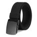 WERFORU Men's Nylon Belt, Military Tactical Belts Breathable Webbing Canvas Belt with Metal Buckle A-black Fit Pants Size below 40"