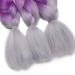 Tess Braids Extensions 60 cm | Jumbo KanCalon Ombre Hair Braids - Black/Purple/Gray - 100g Bundle for Box Braids - Buy Online on SooperMarket.com