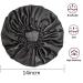Adjustable Double Layer Satin Bonnet for Women - Large Silk Sleep Cap for Curly Natural Hair (Black) - Buy Online on SooperMarket.com