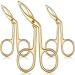 Ey brows tweezers scissors shaped eyebrow tweezers straight lace clip flat pointed tweezers hair-picker straight pointed hair gripping eyebrow (gilded 3 packs)