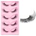 Fluffy False Lashes Fake Eyelashes 5 Pairs Lash Extension with Small Pearl Decoration Cat Eye False Eyelashes 3D Faux Eyelashes for Costume Party Stage Performance Festival Celebrations