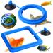 Molain Fish Feeding Ring 2 Pieces Fish Feeder Aquarium Fish Turtle Tank Accessories Food Feeder Circle For Guppy Bettas goldfish Turtle (Blue) - Buy Online on SooperMarket.com