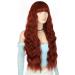 YEESHEDO Long Auburn Red Wigs for Women - 28 Natural Curly Wavy Synthetic Hair with Fringe for Daily Wear or Halloween Cosplay - Buy Online on SooperMarket.com