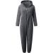 Cozy Haiorziyou Women's Plush Teddy Fleece Jumpsuit - Hooded Winter Pajamas Soft One-Piece Sleepwear (4XL Gray) - Buy Online on SooperMarket.com