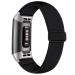 Witzon Adjustable Elastic Bands Compatible with Fitbit Charge 4 / Charge 3 / 3SE Bands, Breathable Loop Fabric Pattern Replacement Strap Stretchy Charge 3 Wristbands for Women Men, Solid Black