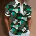2023 Men's Summer 3D Printing Fashion Poster Lapel Zipper T-Shirt - Green 3X-Large - Buy Online on SooperMarket.com