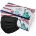 500-Pack Liberty Masks | Made in USA | Black 3-Ply Disposable Face Masks | Adjustable Nose Wire | Breathable & Lightweight | Soft Elastic Ear Loops - Buy Online on SooperMarket.com